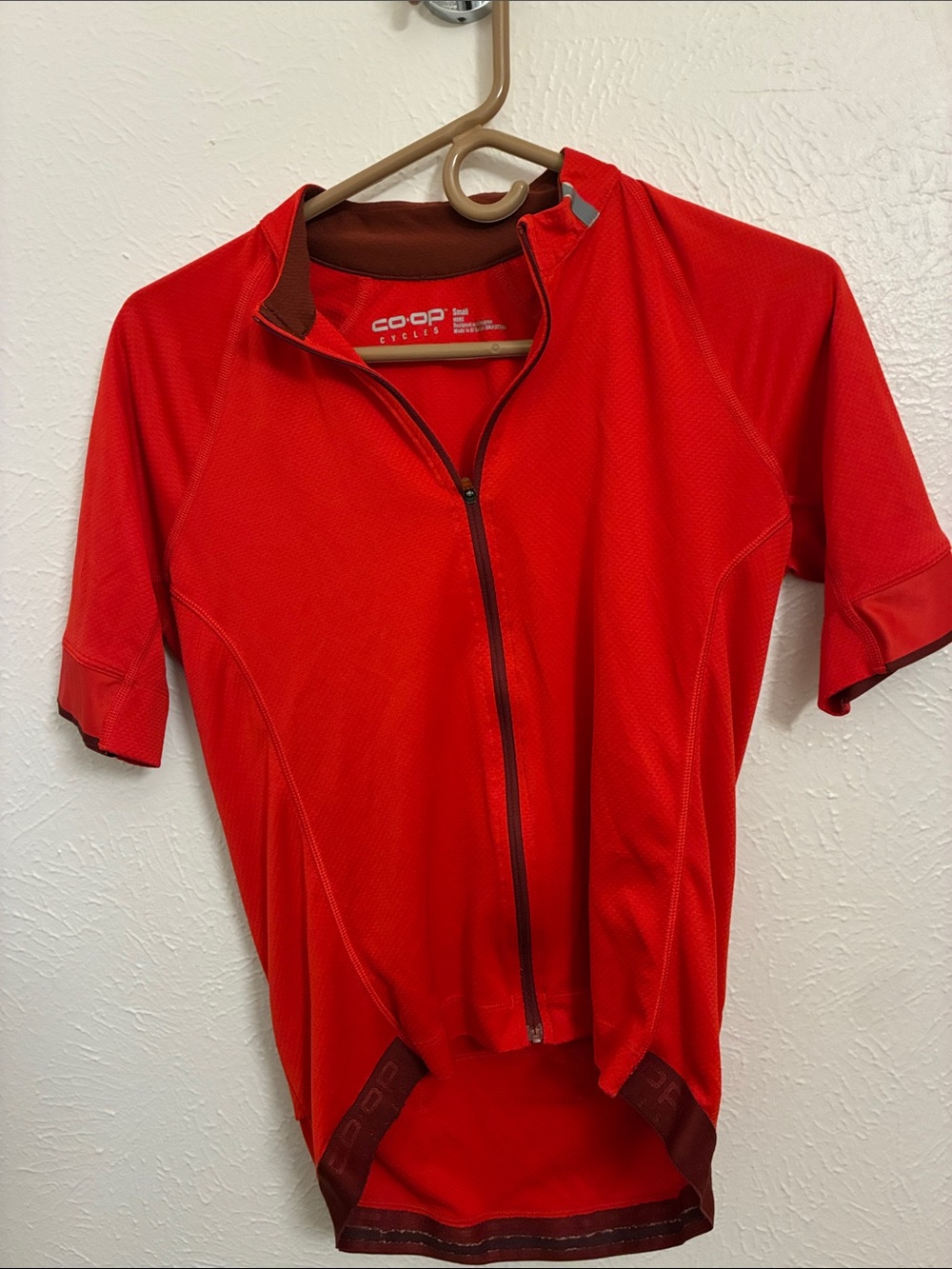 Red-Orange Men's Short Sleeve Cycling Jersey